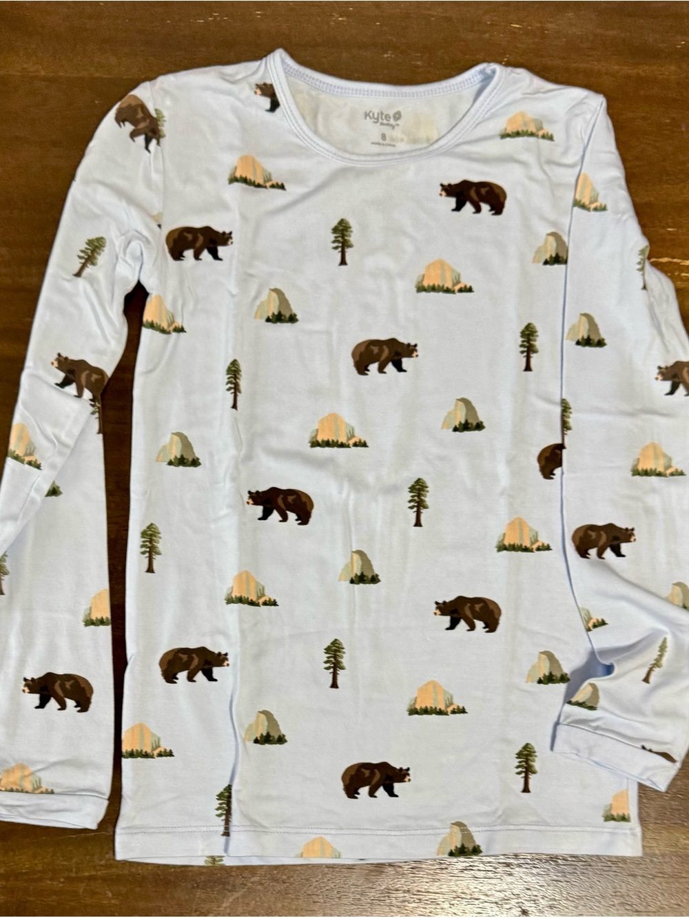 Kyte BABY Light Blue Bear & Forest Print Pajama Leggings - Picture 4 of 8